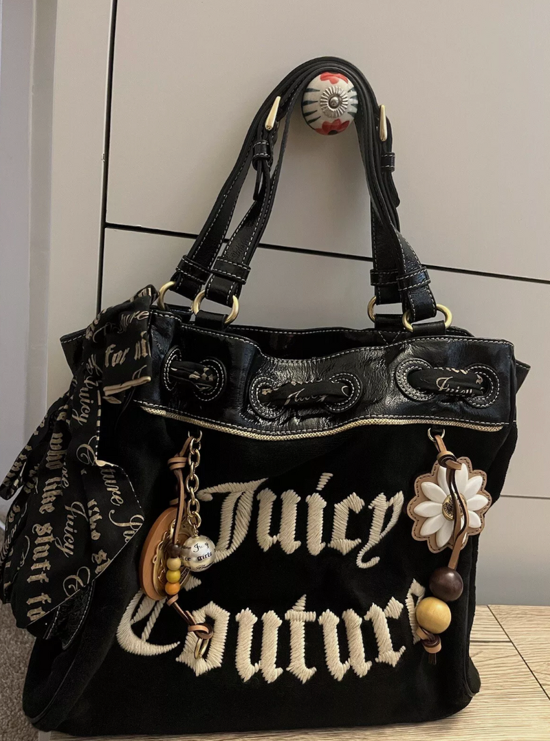 JUICY COUTURE Daisy Terry Cotton Tote Handbag & Wallet